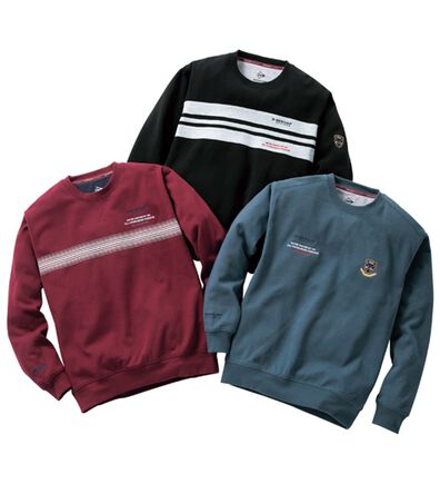 「【３枚組】＜ダンロップ・リファインド＞毎日活躍大人の柔らかトレーナー（メンズトレーナー）」