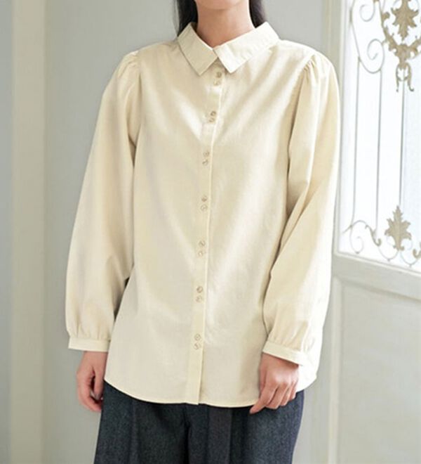 BELLUNA（ベルーナ）の「綿１００％万能ブラウス（ブラウス）」｜きなり