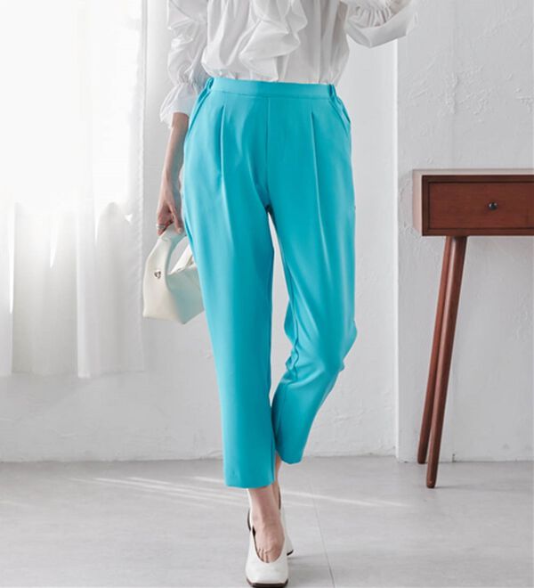 RANAN（ラナン）の「【選べる股下】ひんやり美脚シルエットタックパンツ（フルレングスパンツ）」｜詳細画像