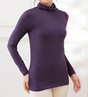 LAVIENNE（ラヴィエンヌ）の「＋５．２度のあったかインナー　ベリーヒート　タートルネック長袖（肌着・インナーウェア）」｜パープル