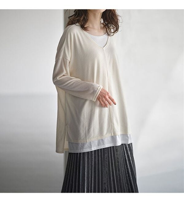 RANAN（ラナン）の「レイヤード風ニットソーチュニック（チュニック）」｜詳細画像