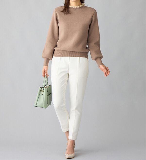 alotta（アロッタ）の「毛布のように温かい　裏シャギーパフ袖ニット（ニット・セーター）」｜詳細画像