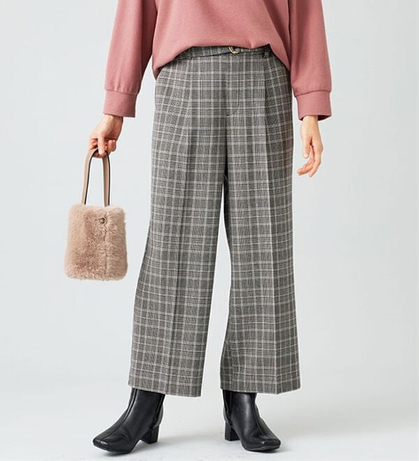 BELLUNA（ベルーナ）の「サマ見え（ウォーム）ベルト付ワイドパンツ（ワイドパンツ・ガウチョ）」｜詳細画像