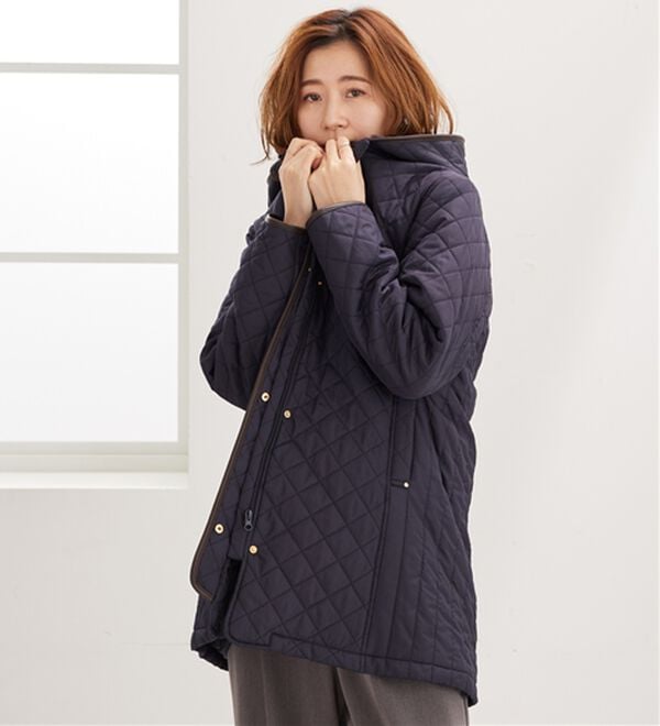 BELLUNA（ベルーナ）の「パイピング使い細見えキルトデザインコート（ロングコート）」｜詳細画像