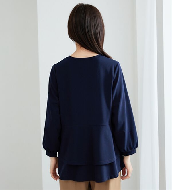 BELLUNA（ベルーナ）の「【再入荷】ボリューム袖美人顔バックフレアーＴブラウス（ブラウス）」｜詳細画像