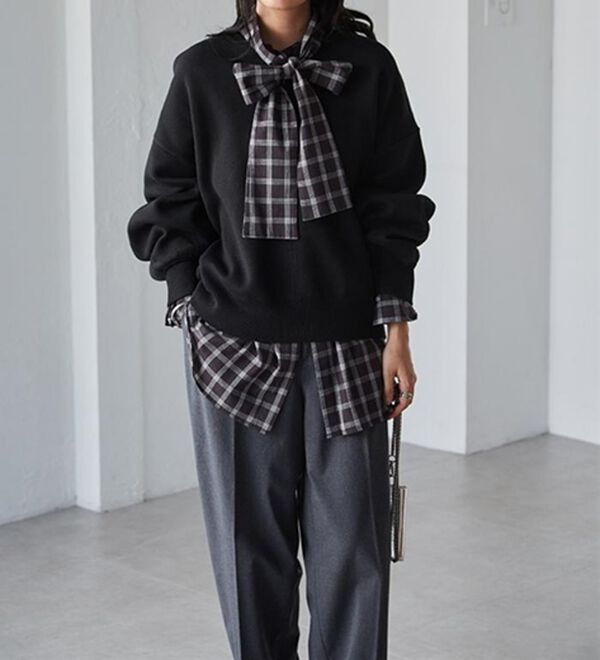 RANAN（ラナン）の「２ｗａｙボウタイチェックシャツ（シャツ）」｜詳細画像