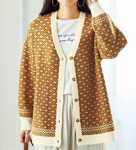 ＜ SHANANA MIL ＞ ENGLAND製 ステンシル入りカーディガン CHA M 25-02 シャナナミル/SHANANAMIL シアーサマーカーデ｜evelyn（エブリン）公式通販サイト