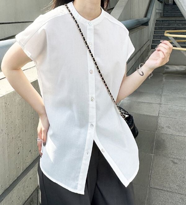 GeeRA（ジーラ）の「綿タッチフレンチスリーブブラウス（ブラウス）」｜詳細画像