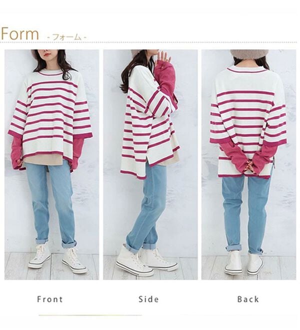 「【Ｌ～６Ｌ】重ね着を楽しむレイヤード専用ニットプルオーバー（ニット・セーター）」｜詳細画像