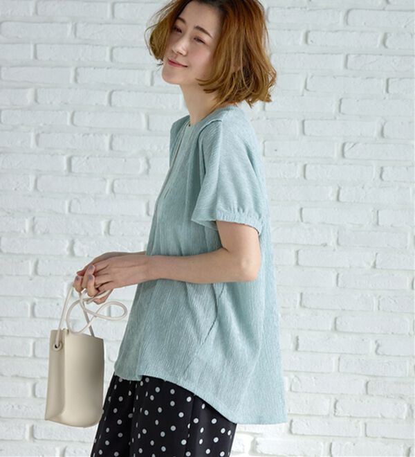 BELLUNA（ベルーナ）の「楊柳素材ドルマンプルオーバー（カットソー）」｜詳細画像