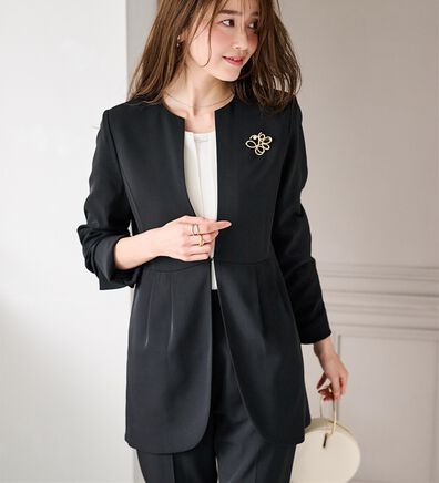 RANAN（ラナン）の「＜２点セット＞ラウンドヘムジャケットセットアップ（パンツスーツ）」