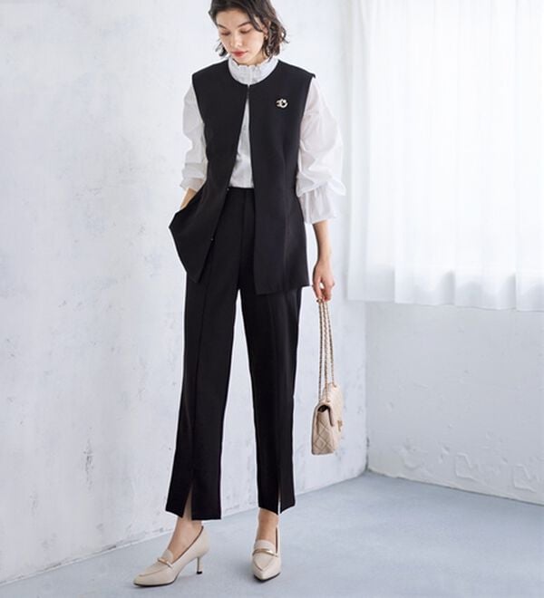 GeeRA（ジーラ）の「【入卒式/セレモニー】ペプラムベストセットアップスーツ（パンツスーツ）」｜詳細画像