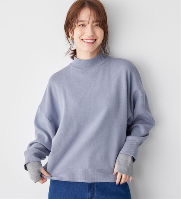 Viola e Viola（ヴィオラ エ ヴィオラ）の「洗えるもちもちレイヤード風ドルマンニット（ニット・セーター）」｜詳細画像