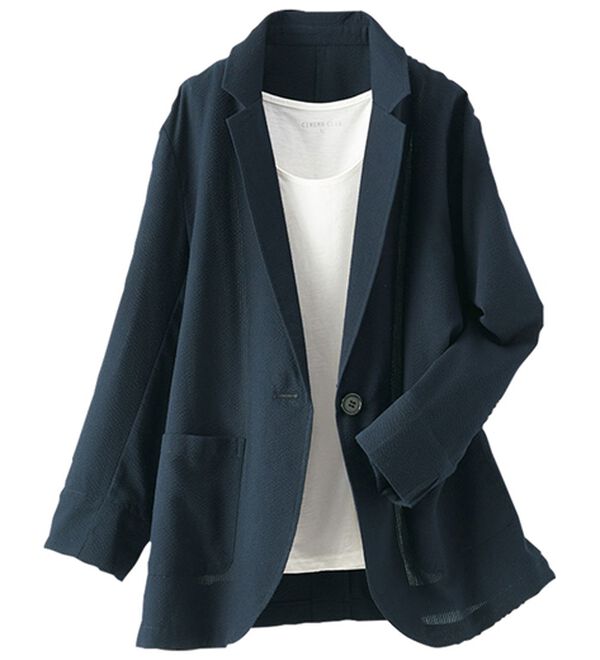 BELLUNA（ベルーナ）の「涼しげサッカー素材ウォッシャブルサマージャケット（その他ジャケット）」｜詳細画像