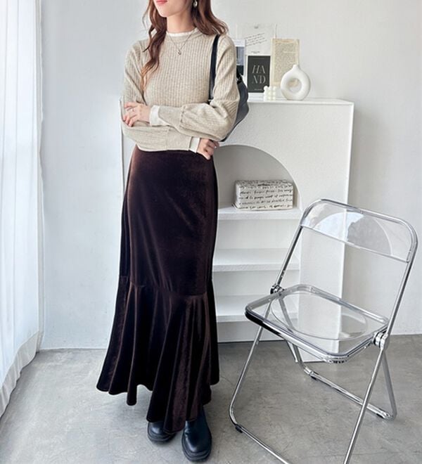 GeeRA（ジーラ）の「【再入荷】レイヤード風モチっと柔らかリブニット（ニット・セーター）」｜詳細画像