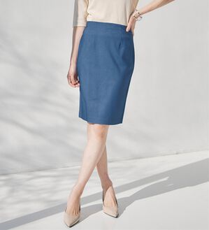 RANAN（ラナン）の「夏に嬉しい機能付！ストレッチタイトスカート（ひざ丈スカート）」｜デニム調ブルー
