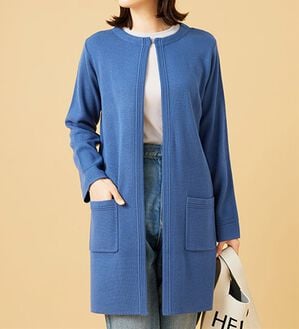 BELLUNA（ベルーナ）の「嬉しい機能付！ミラノリブカーディガン（ニットカーディガン）」｜ダークブルー