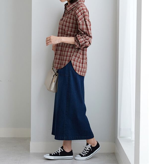 BELLUNA（ベルーナ）の「袖タックデザインスキッパーシャツ（シャツ）」｜詳細画像