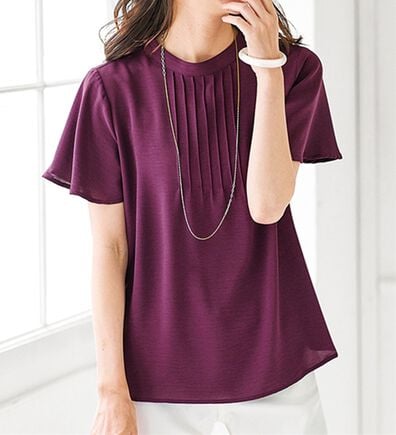 BELLUNA（ベルーナ）の「タック使い袖フレアーブラウス（ブラウス）」