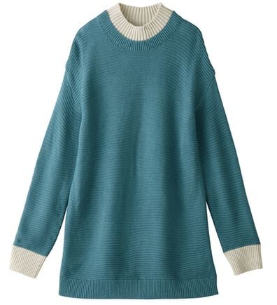 alotta（アロッタ）の「リブ切り替え配色ゆるニット（ニット・セーター）」