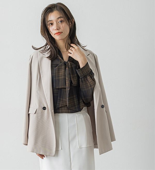 Pierrot（ピエロ）の「選べる柄２ｗａｙリボンブラウス（ブラウス）」｜詳細画像