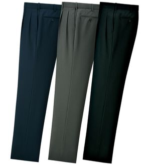 「裾上げ済ウエストストレッチスラックス（メンズスラックス）」｜3本組