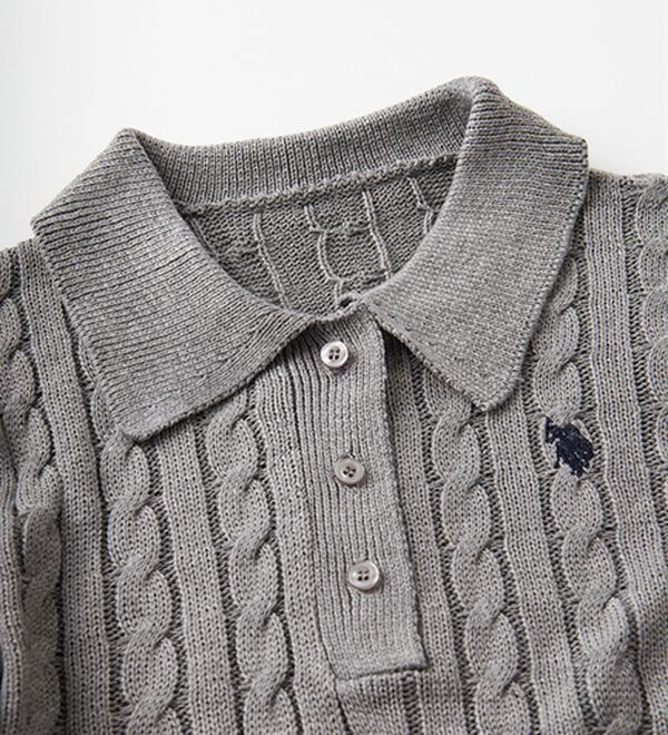 RANAN（ラナン）の「＜Ｕ．Ｓ．Ｐ＞刺繍長袖ケーブルポロニット（ニット・セーター）」｜詳細画像