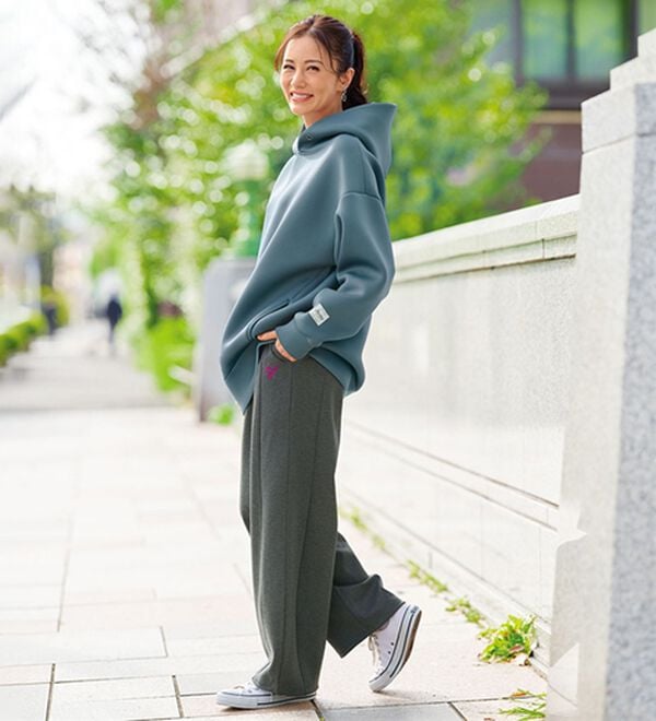 BELLUNA（ベルーナ）の「【ｍａｒｉｅ　ｃｌａｉｒｅ　ＳＰＯＲＴ】即お出かけ！バレルパンツ（フルレングスパンツ）」｜詳細画像