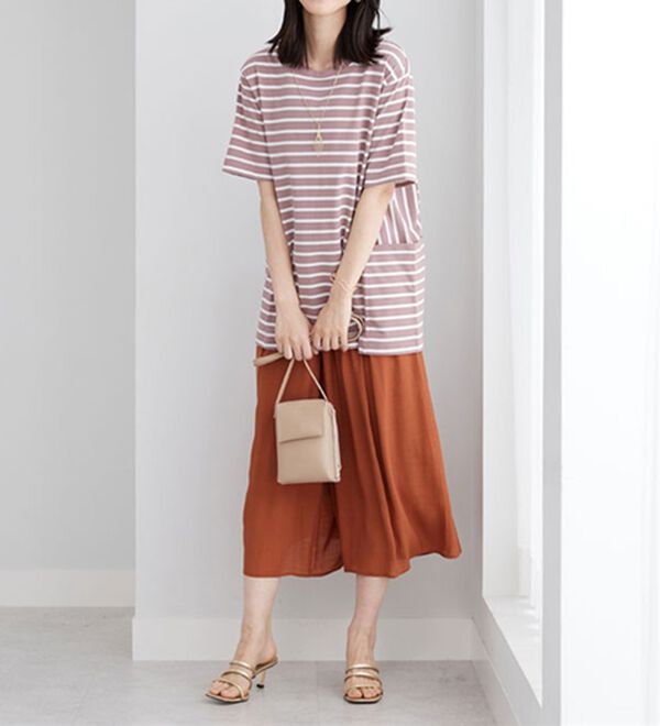 BELLUNA（ベルーナ）の「サイドポケット使いボーダー柄チュニック（チュニック）」｜詳細画像