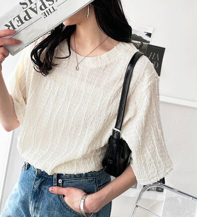 GeeRA（ジーラ）の「シャギージャカードＴシャツ（カットソー）」