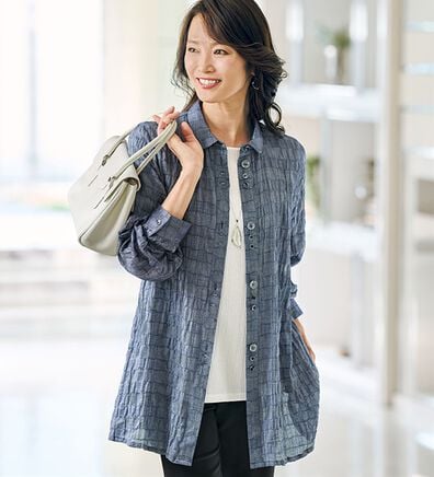 BELLUNA（ベルーナ）の「＜風が通り抜ける！＞シャーリングドビー素材アンサンブル（その他ジャケット）」