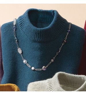 ルフラン（ルフラン）の「選べる！洗えるぬくもりウール１００％セーター（ニット・セーター）」｜ターコイズ