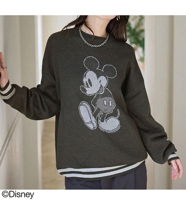 Disney＞【ミッキー】ジャカードゆったりセーター - ベルーナ