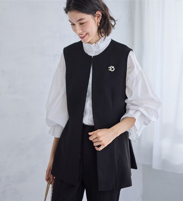 GeeRA（ジーラ）の「【入卒式/セレモニー】ペプラムベストセットアップスーツ（パンツスーツ）」｜詳細画像