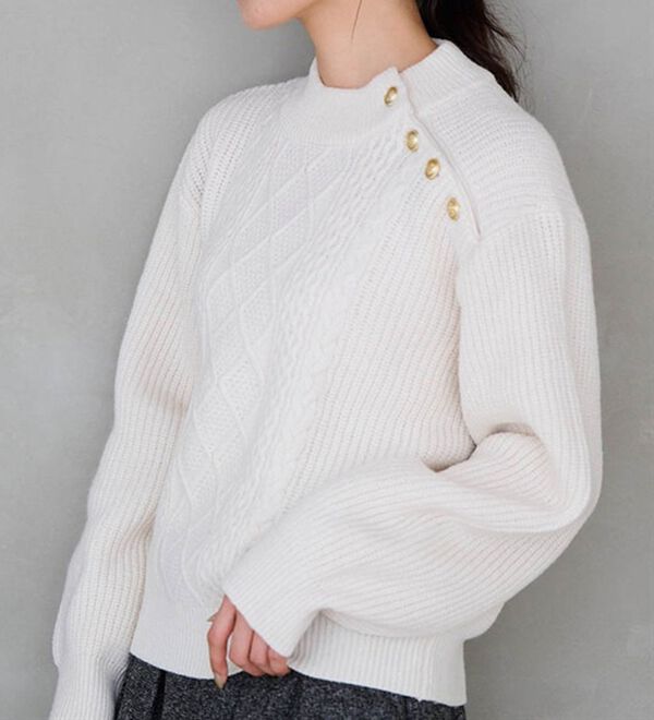 RANAN（ラナン）の「メタルボタンケーブルニット（ニット・セーター）」｜詳細画像