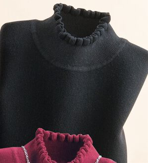 ルフラン（ルフラン）の「ふんわり優しいコットンカシミヤセーター（ニット・セーター）」｜黒