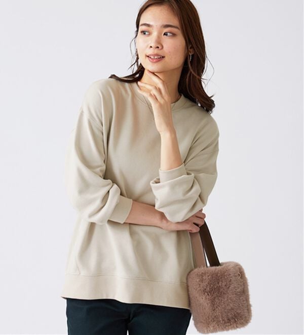 BELLUNA（ベルーナ）の「軽やか綿混！大人サマ見えスウェット（カットソー）」｜詳細画像