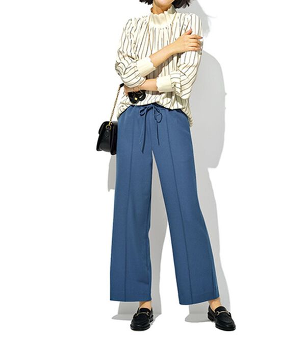 BELLUNA（ベルーナ）の「ストレッチ素材ドロスト美脚ワイドパンツ（ワイドパンツ・ガウチョ）」｜詳細画像