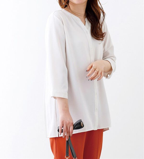 BELLUNA（ベルーナ）の「【新色追加】機能付！バックプリーツチュニック（チュニック）」｜オフ白