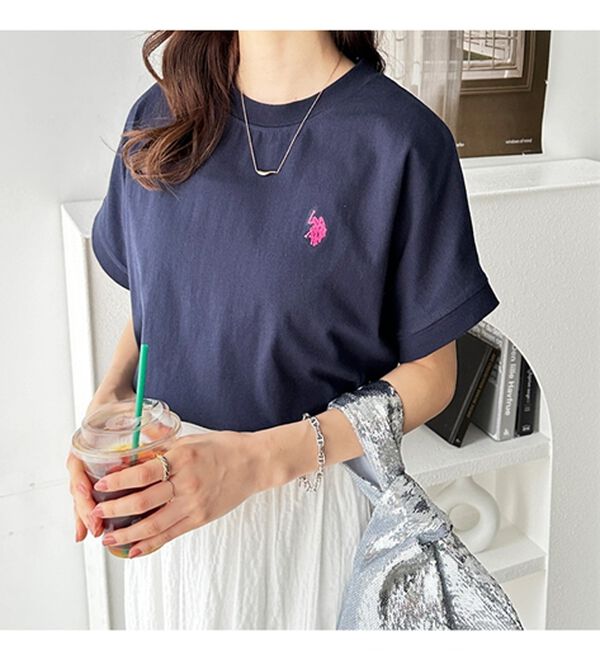 GeeRA（ジーラ）の「【新色追加】【ＵＳ．ＰＯＬＯ．ＡＳＳＮ】綿100％フレンチスリーブＴシャツ（Tシャツ）」｜詳細画像