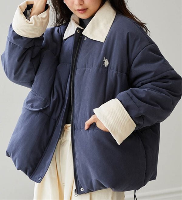 RANAN（ラナン）の「＜U.S.POLO ASSN.＞ワークデザイン中綿ブルゾン（ブルゾン）」｜ネイビー