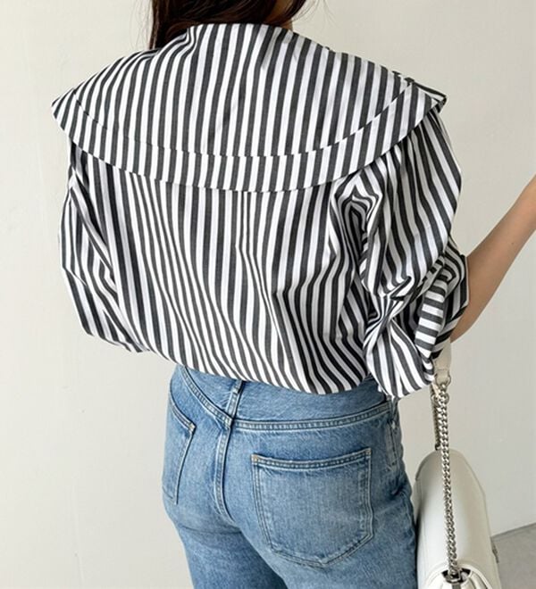 GeeRA（ジーラ）の「ケープ衿シャツブラウス（ブラウス）」｜詳細画像