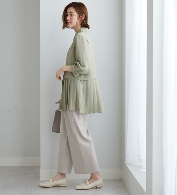 BELLUNA（ベルーナ）の「【UVカット】機能付！裾プリーツ切替チュニック（チュニック）」｜詳細画像