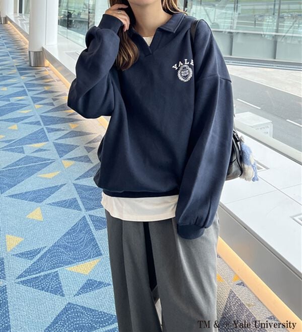 FIRSTMOOD別注【YALE】裏起毛オーバーサイズスキッパースウェット