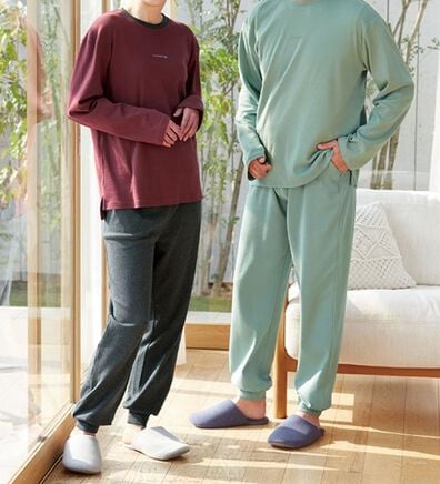 「肌に優しい綿１００％なめらかスムースパジャマ（メンズルームウェア）」