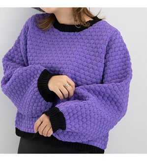 GeeRA（ジーラ）の「ぽこぽこ配色ニットプルオーバー（ニット・セーター）」｜パープル