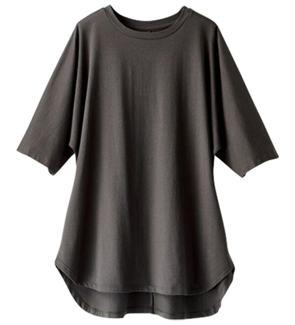 BELLUNA（ベルーナ）の「ひんやり！綿混裾ラウンドプルオーバー（カットソー）」｜詳細画像