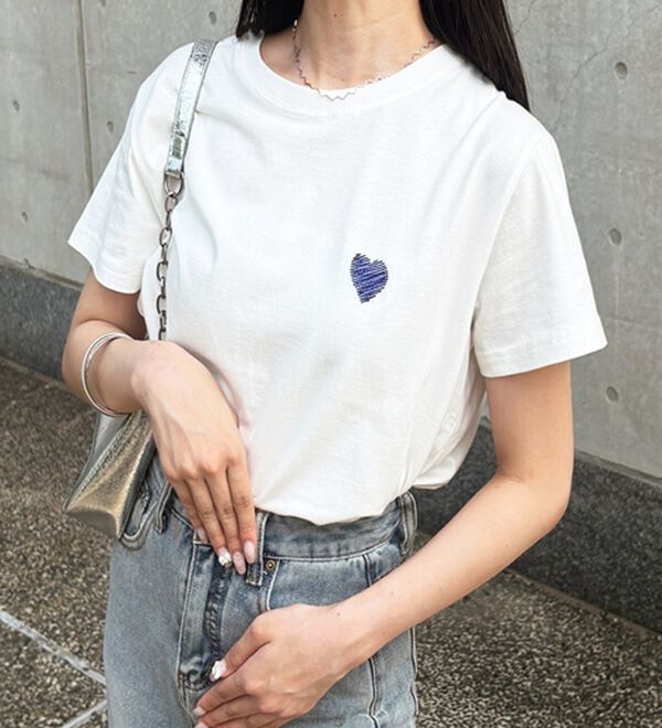 GeeRA（ジーラ）の「綿１００％アソート１ポイント刺しゅうＴシャツ（カットソー）」｜詳細画像