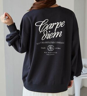 RANAN（ラナン）の「バックロゴ刺しゅうスウェット（トレーナー・スウェット）」｜チャコール