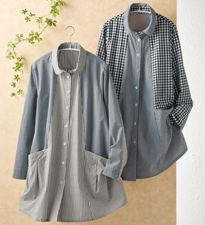 BELLUNA（ベルーナ）の「【２枚組】クレイジー切替チュニック（チュニック）」｜詳細画像